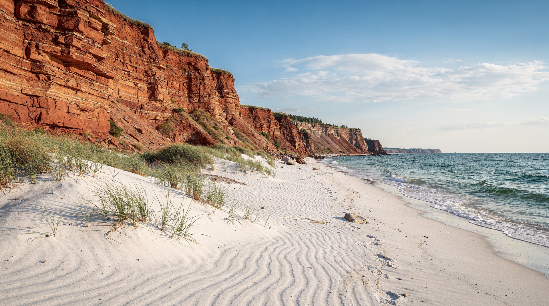 Red cliffs and dunes of Cavendish, PEI.