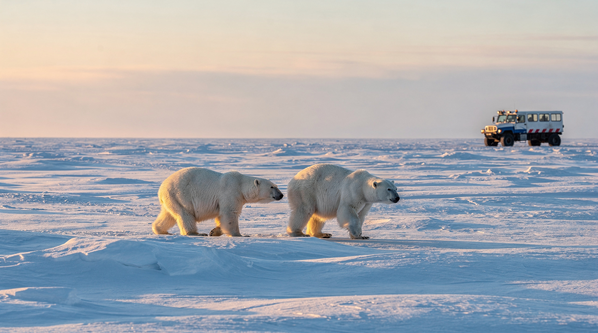 Polar bears near Churchill, Manitoba.