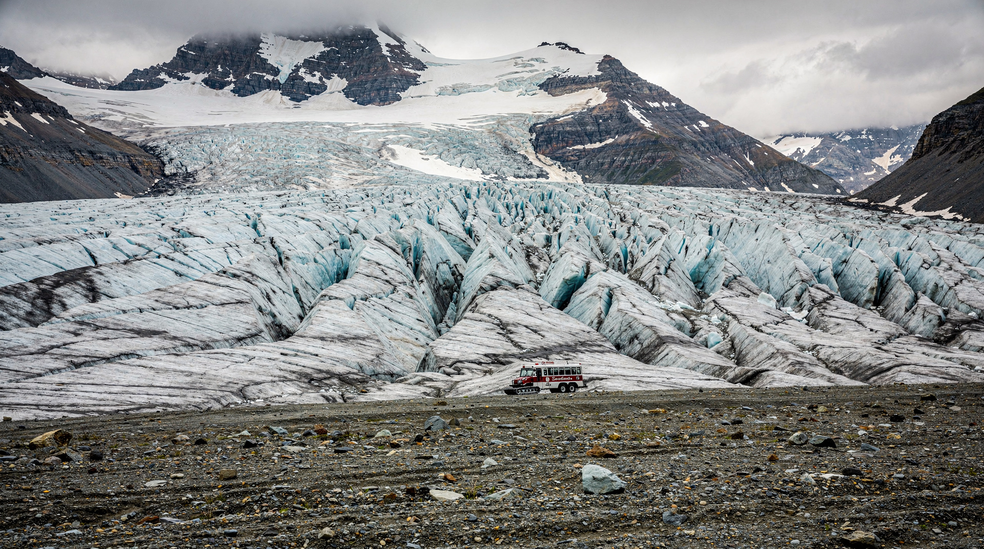 The Columbia Icefield on the Icefields Parkway.