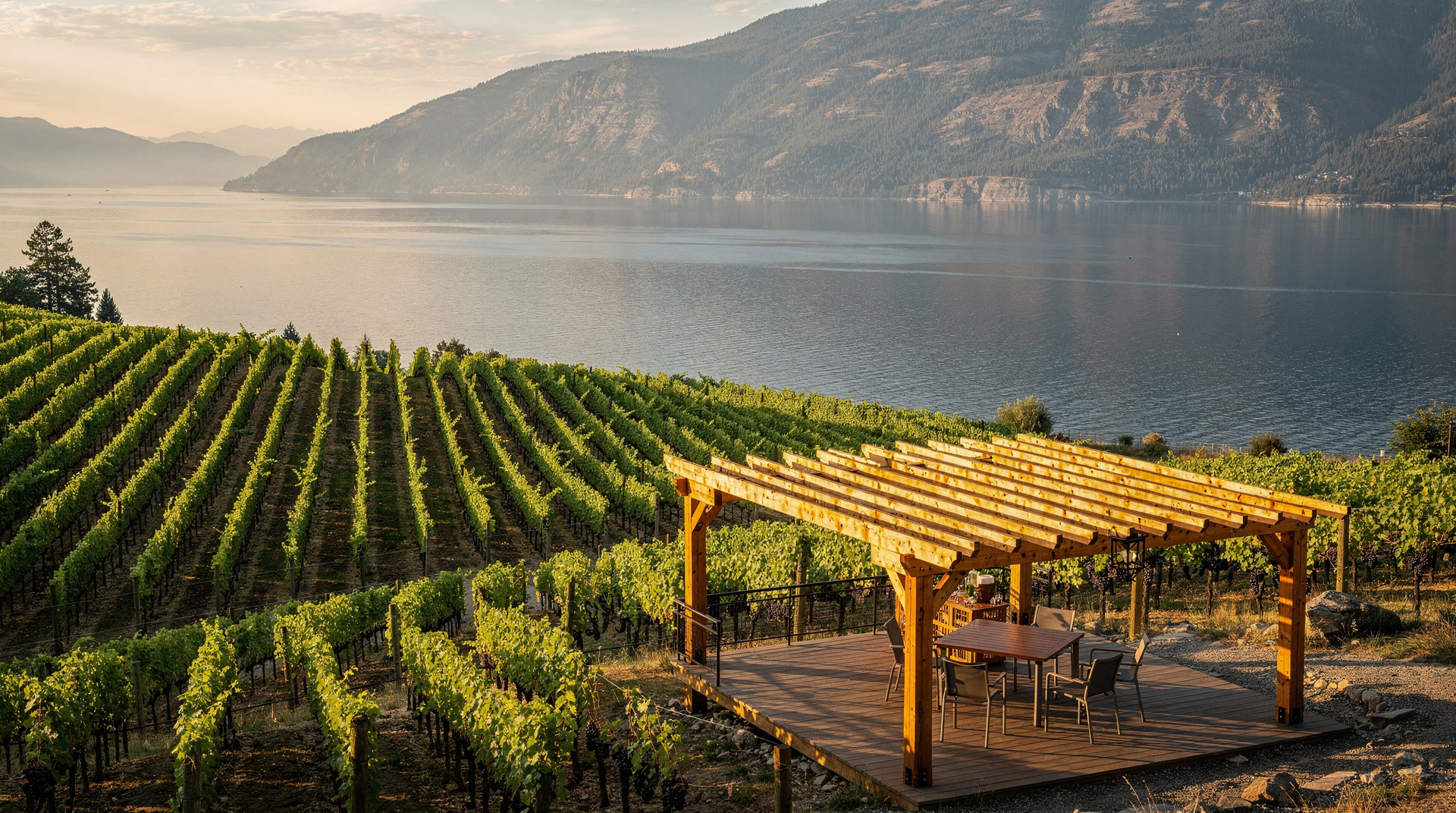 Okanagan Lake vineyards above Kelowna.