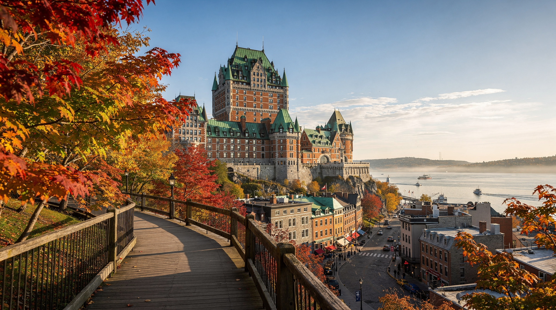 Château Frontenac and the Old Town of Quebec City.