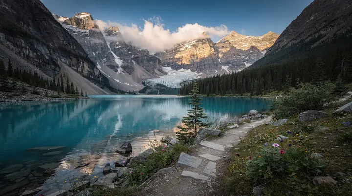 Sendero del Lago Berg: senderismo hasta el pie del Monte Robson