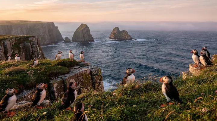 Observação de papagaios-do-mar em Newfoundland: melhores colônias e passeios