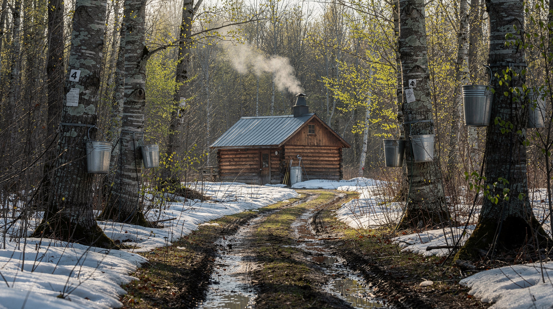 Quebec sugar season runs March to April when sap flows and cabanes à sucre open